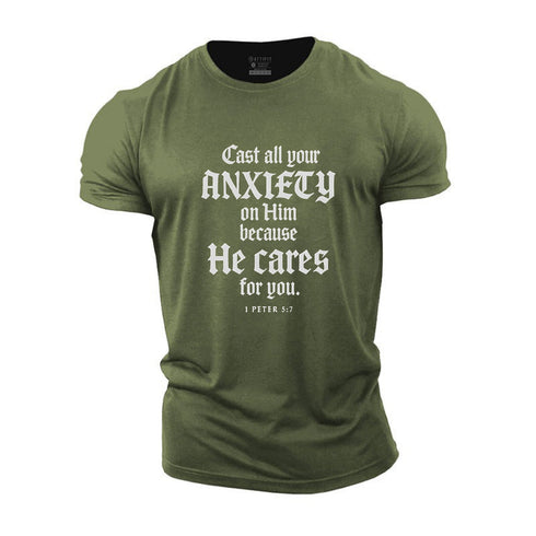 Men's Cast All Your Anxiety Cotton T-Shirt