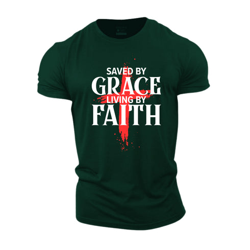 Unisex Saved By Grace Living By Faith Cotton T-Shirt