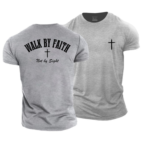 Men's Walk By Faith Not By Sight Cotton T-Shirt