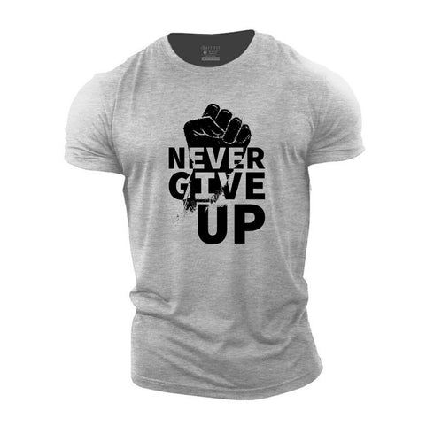 Men's Never Give Up Cotton T-Shirt