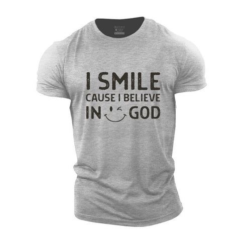 Men's I Smile Cause I Believe In God Cotton T-Shirt
