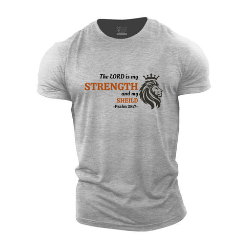 Men's The Lord Is My Strength And My Sheild Cotton T-Shirt