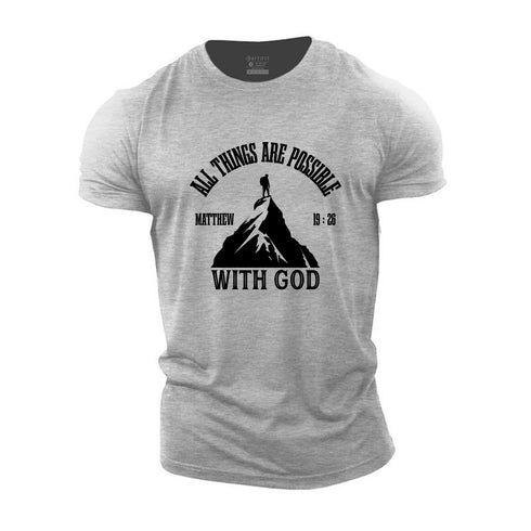Men's With God All Things Are Possible Cotton T-Shirt