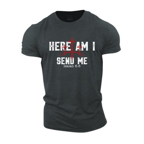 Men's Here Am I Send Me Cotton T-Shirt