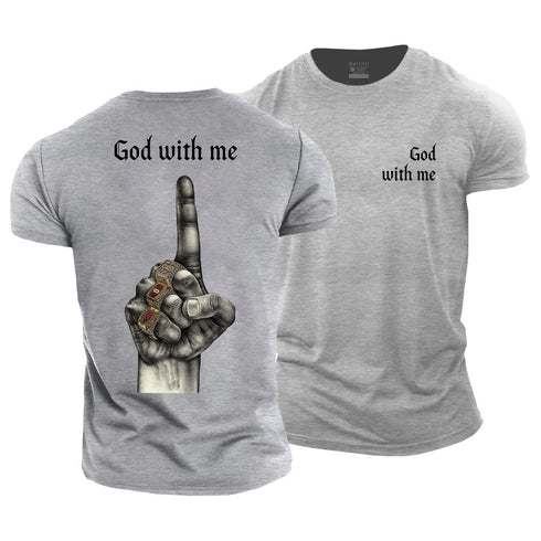 Men's God With Me Cotton T-Shirt