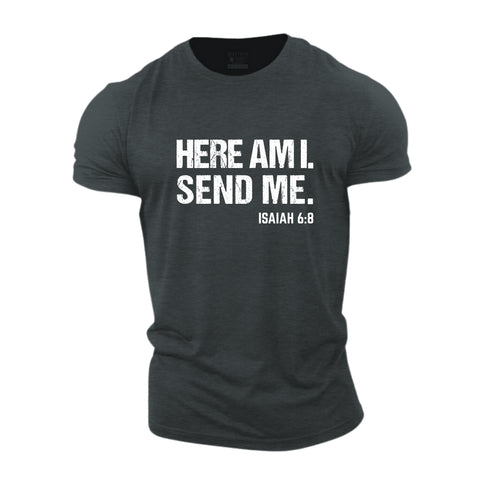 Men's Here Am I Send Me Cotton T-Shirt