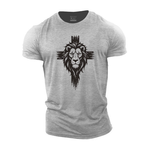 Men's Lion Cross Cotton T-Shirt