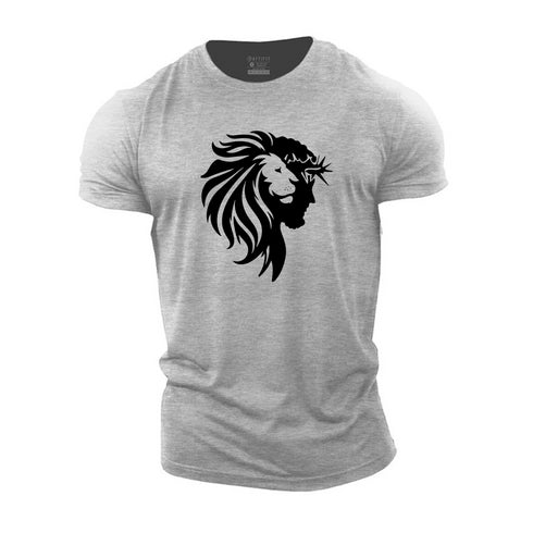Men's Jesus And Lion Cotton T-Shirt
