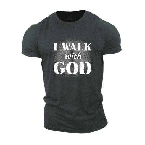 Men's I Walk With God Cotton T-Shirt