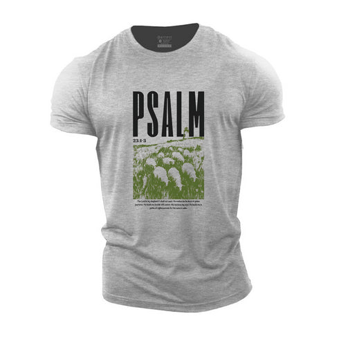 Men's PSALM 23:1-3 Cotton T-Shirt