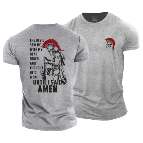 Men's He'd Won Until I Said Amen Cotton T-Shirt