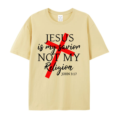 Unisex Jesus Is My Savior Not My Religion Cotton T-Shirt