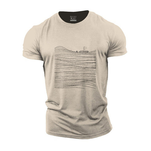 Men's Faith And Boat Cotton T-Shirt