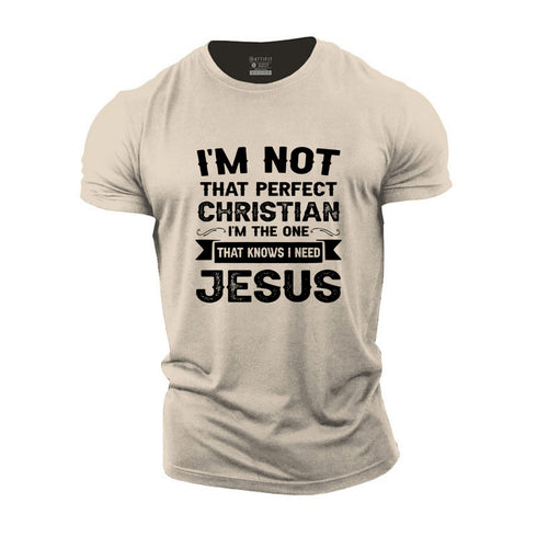 Men's I'm Not Perfect Christian Cotton T-Shirt
