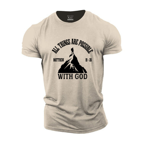 Men's With God All Things Are Possible Cotton T-Shirt
