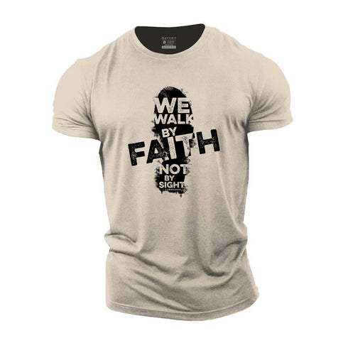 Men's We Walk By Faith Cotton T-Shirt