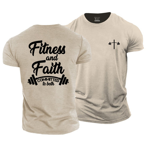 Men's Fitness And Faith Committed To Both Cotton T-Shirt