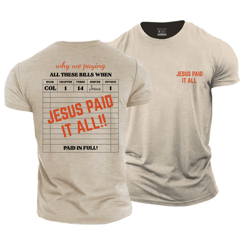 Men's Jesus Paid It All Cotton T-Shirt