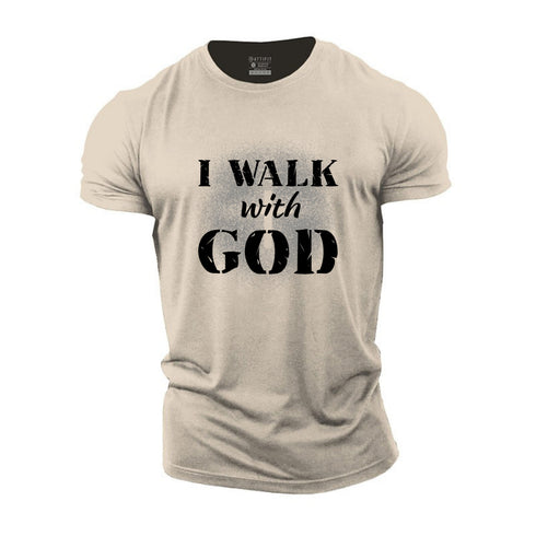 Men's I Walk With God Cotton T-Shirt