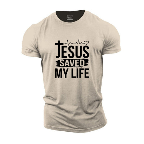 Men's Jesus Saved My Life Cotton T-Shirt