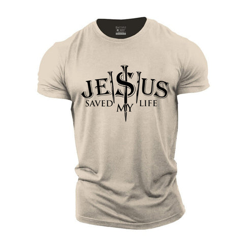 Men's Jesus Saved My Life Cotton T-Shirt