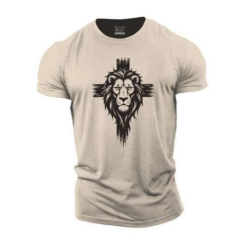 Men's Lion Cross Cotton T-Shirt