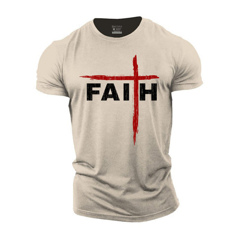 Men's Faith Brush Stroke Cotton T-Shirt