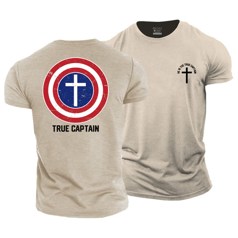 Men's He Is a The True Captain Cotton T-Shirt