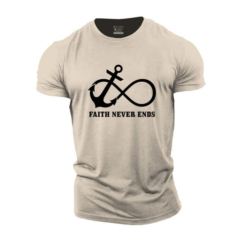 Men's Faith Never Ends Cotton T-Shirt