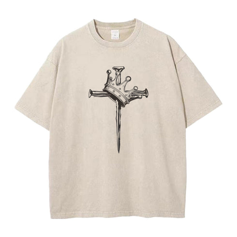 Unisex Cross Crown Washed T-Shirt