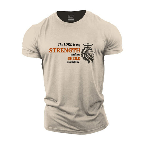 Men's The Lord Is My Strength And My Sheild Cotton T-Shirt