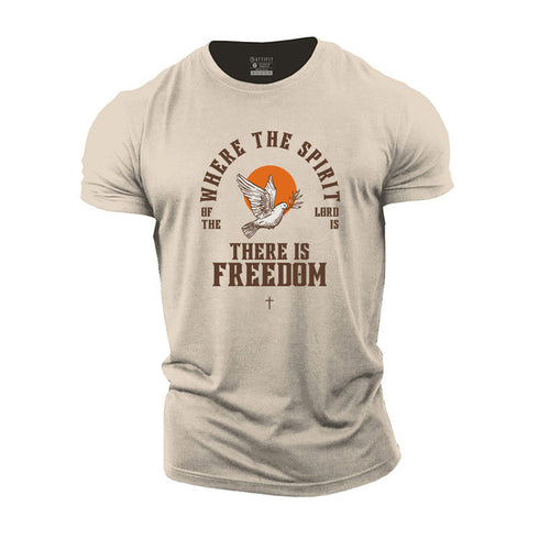 Men's Where The Spirit Of The Lord Is There Is Freedom Cotton T-Shirt