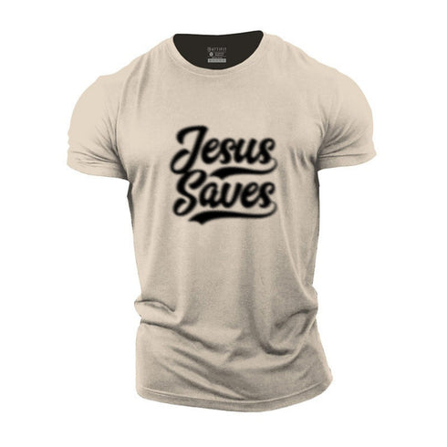 Men's Blurred Jesus Saves Cotton T-Shirt