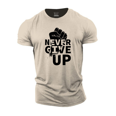 Men's Never Give Up Cotton T-Shirt