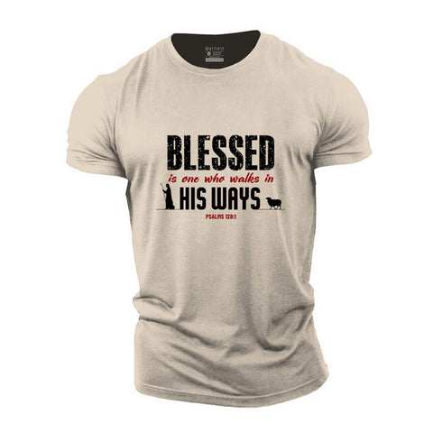 Men's Blessed Is One Who Walks In His Ways Cotton T-Shirt
