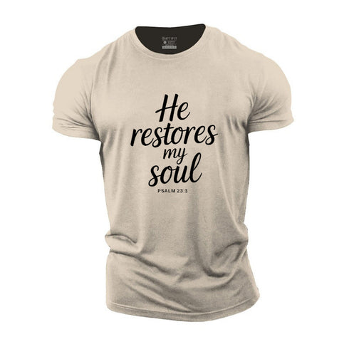Men's He Restores My Soul Cotton T-Shirt