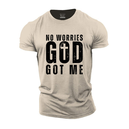 Men's No Worries God Got Me Cotton T-Shirt