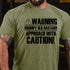 Men's Warning Grumpy Old Bastard Approach With Caution T-Shirt