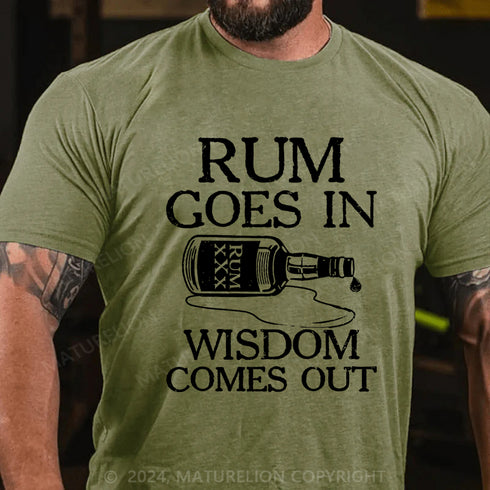 Men's Rum goes in wisdom comes out Cotton T-Shirt Sale price