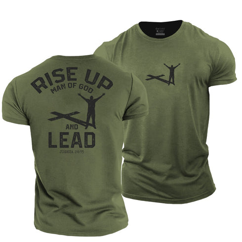 Men's Men of God Rise Up and Lead Cotton T-Shirt