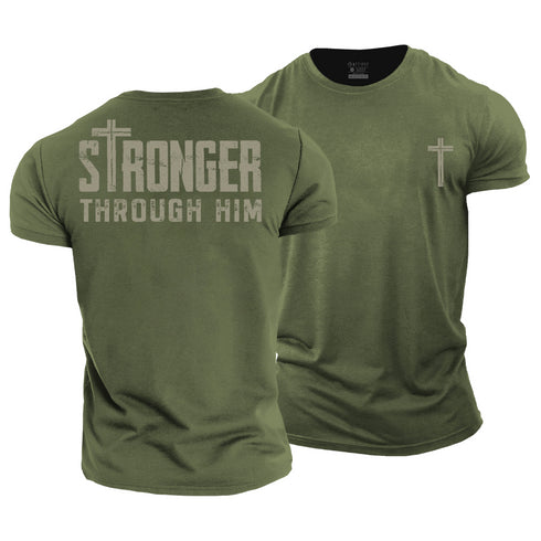 Men's Stronger Through Him Cotton T-Shirt