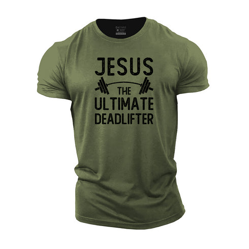 Men's Jesus The Ultimate Deadlifter Cotton T-Shirt