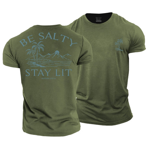 Men's Be Salty Stay Lit Cotton T-Shirt