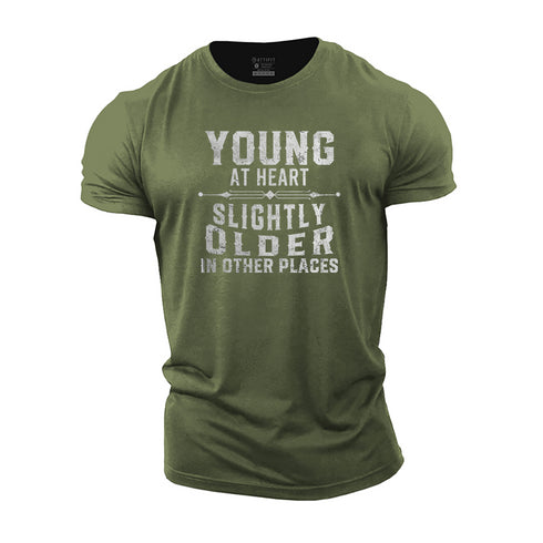 Men's Young at Heart, Slightly Older in Other Places Cotton T-Shirt
