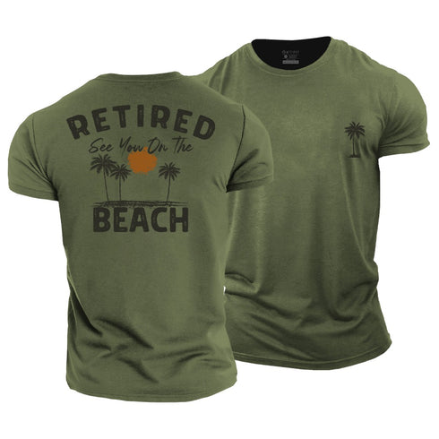Men's Retired, See You on The Beach Cotton T-Shirt