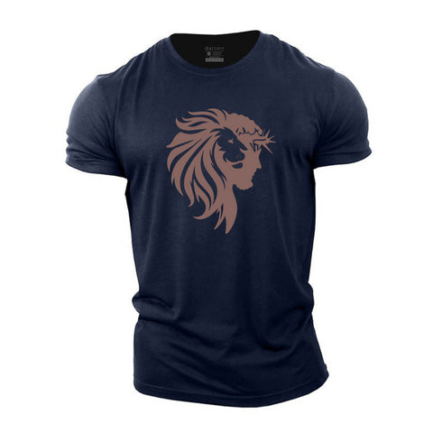 Men's Jesus And Lion Cotton T-Shirt