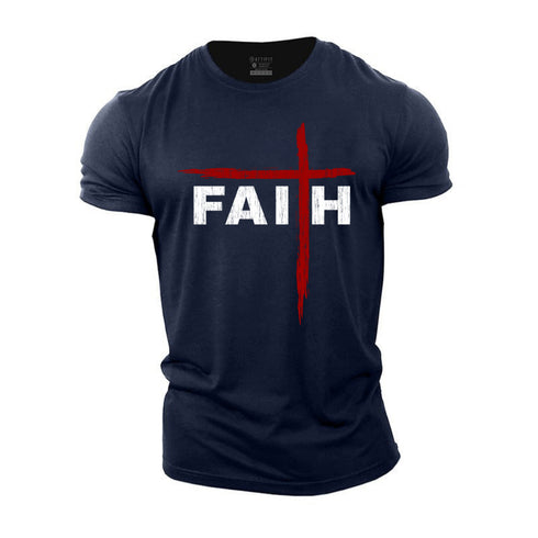 Men's Faith Brush Stroke Cotton T-Shirt