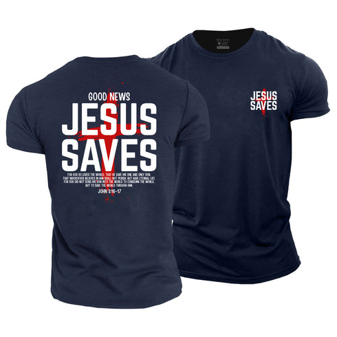 Unisex Jesus Saves Cotton T-Shirt