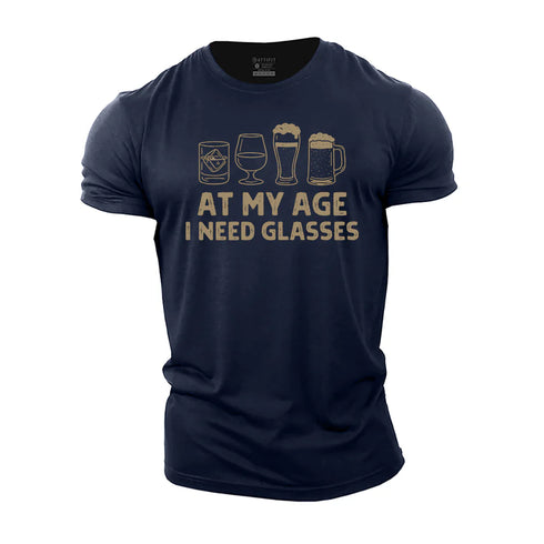 Men's At My Age, I Need Glasses Cotton T-Shirt