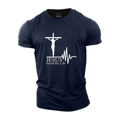 Men's Jesus Saved My Life Cotton T-Shirt